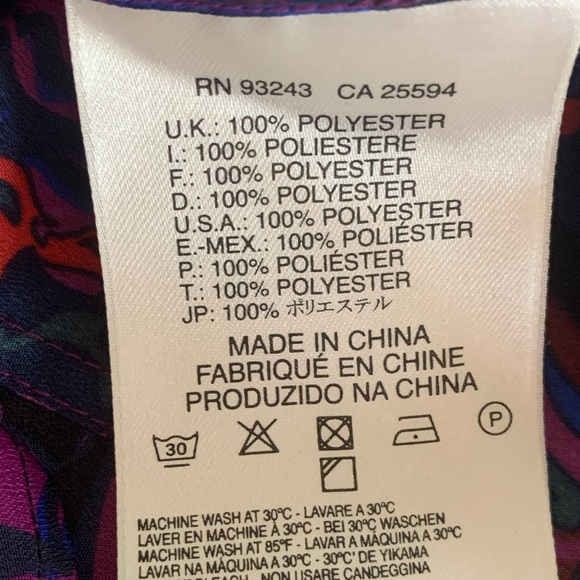 Diesel Black Gold blouse|tunic in rich purple floral with black sleeves size 36 - Picture 6 of 9